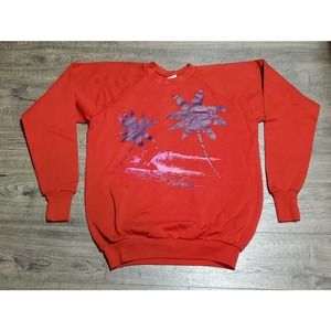 Vintage 80s 1986 Florida Tropical Crewneck Sweatshirt Mens Medium M